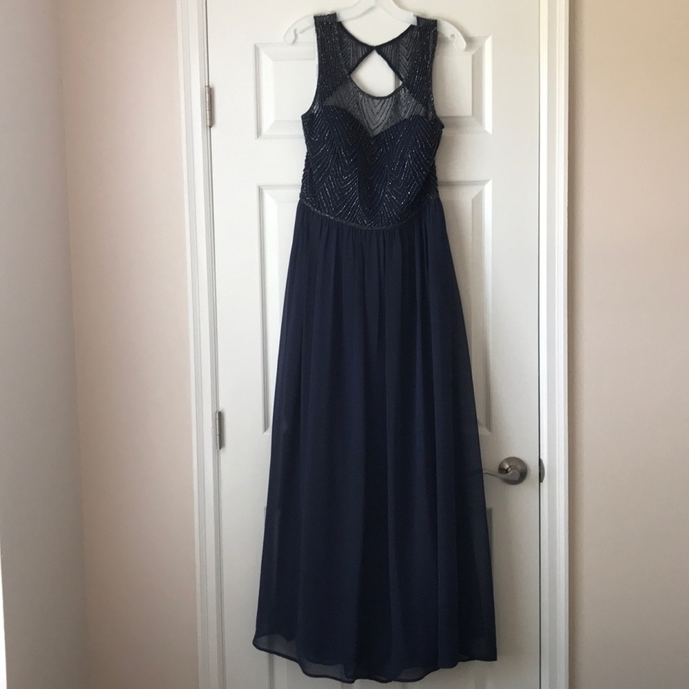 David’s Bridal Navy Bridesmaid Dress